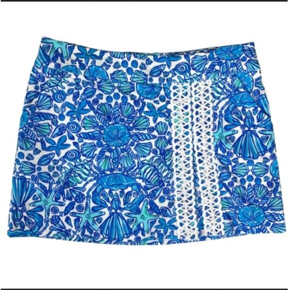 Lilly Pulitzer Jarvey Skort Tennis Pickleball Skirt Blue Starfish Size XS Size 0 - Picture 2 of 13